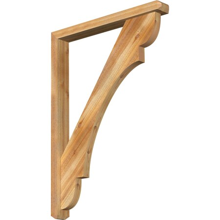 Ekena Millwork Olympic Craftsman Rough Sawn Bracket w/ Offset Brace, Western Red Cedar, 4"W x 32"D x 44"H BKT0402X32X44OLY04RWR